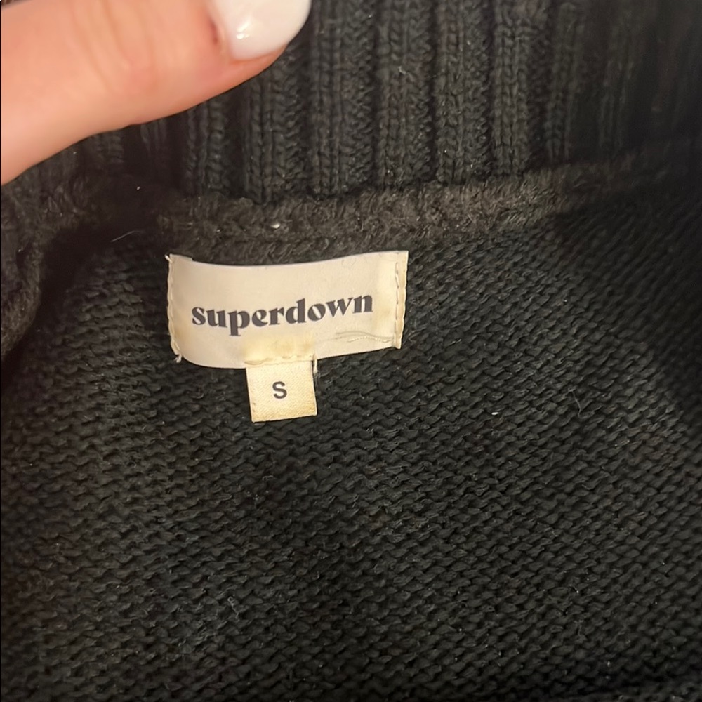 Superdown Metallic Off-Shoulder Sweater - image 2